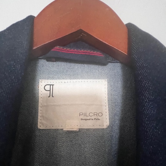 Pilcro Polished Denim Trench Coat Jean Jacket Longline Anthropologie NWOT Medium - Picture 8 of 9